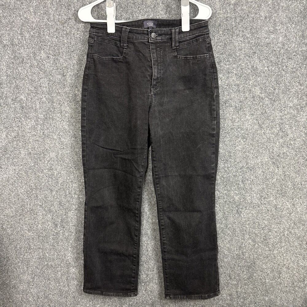 NYDJ Jeans Womens Size 8 Black Relaxed Straight Lift x tuck